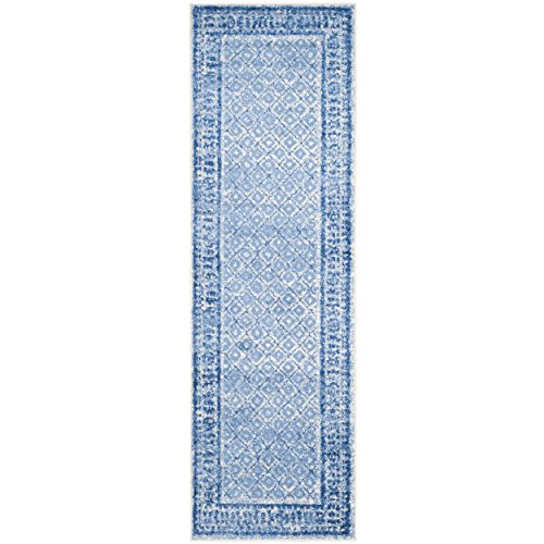 Safavieh Adirondack Collection ADR110D Silver and Blue Vintage Distressed Runner (2'6" x 6')