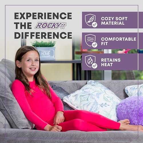 ROCKY Thermal Underwear Kids Girls Thermal Underwear Set Long Johns Kid Thermals Kid Base Layer Kids Thermals Top Bottom Set