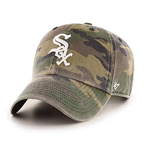 '47 MLB Camo Clean Up Adjustable Hat, Adult One Size Fits All (Chicago White Sox Camo)