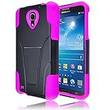 QualityStores® Samsung Galaxy Mega 2 SM-G750F (AT&T 2014 Release) Premium Durable Rugged Shell Hybrid Protective Phone Case Cover with Built in Kickstand Pink Case