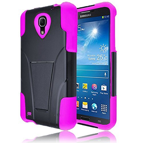 QualityStores® Samsung Galaxy Mega 2 SM-G750F (AT&T 2014 Release) Premium Durable Rugged Shell Hybrid Protective Phone Case Cover with Built in Kickstand Pink Case