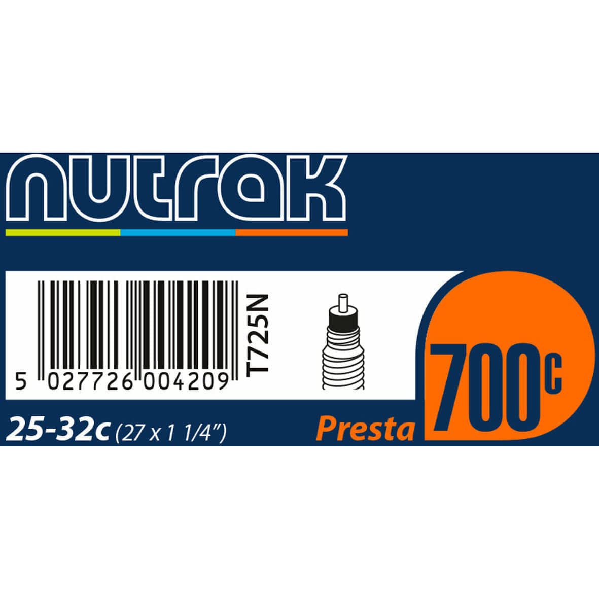 Nutrak 700 x 25-32C (27 x 1-1/4 inch) Presta inner tube