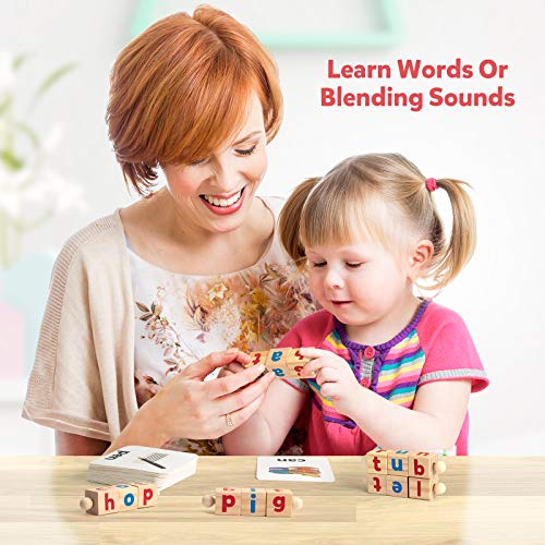 Mua Coogam Wooden Reading Blocks Short Vowel Rods Spelling Games, Flash ...