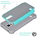 Tekcoo Galaxy S5 Case, [Tmajor] Sturdy [Turquoise/Grey] Shock Absorbing Hybrid Rubber Plastic Impact Defender Rugged Slim Hard Case Cover Bumper for Samsung Galaxy S5 S V I9600 GS5 All Carriers