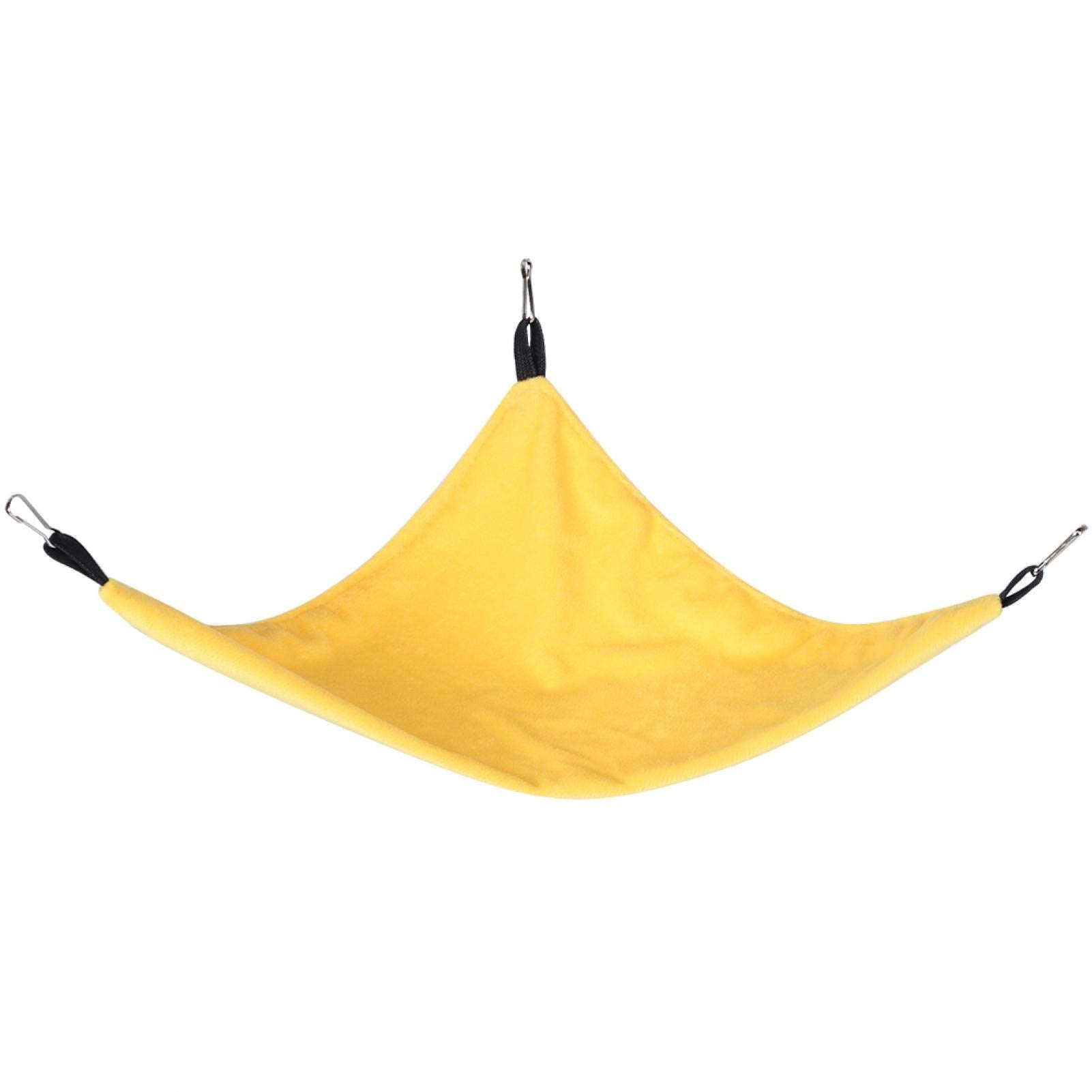 Pssopp Small Pet Hammock Triangle Pet Cage Hammock Hanging Bed Cage Accessories for Hamster Squirrel Sugar Glider Guinea Pig Mice Rats Birds(Yellow)