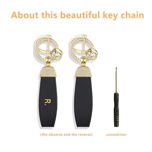 Soft TPU Full Cover Protection Key Fob Case with Leather Keychain