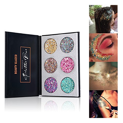 image for BG The PRESSED Glitter Bar B22A | BEAUTY GLAZED 6 Color Pressed Glitte
