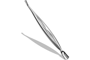 BALUCA 2-in-1 Cuticle Pusher & Trimmer with Fork – Professional Stainless Steel Nail Cuticle Remover Tool for Pain-Free Manicure & Pedicure – Durable Metal Cuticle Nippers and Scraper, Silver