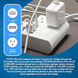 OREI Travel Adapter Power Strip, International Plug