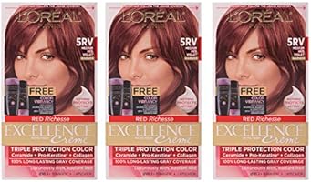 L Oreal Paris Hair Color Excellence 5rv Medium Red Violet 3 Pieces