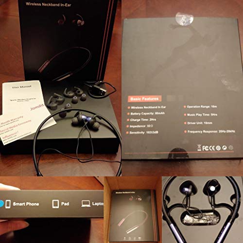 Bluetooth 5.0 Neckband Headphones, Wireless Neckband Headset Stereo Noise Cancelling, IPX5 Waterproof Sports Earphones, Gym, Workout, Travel, Business, Magnetic Earbuds – Blue