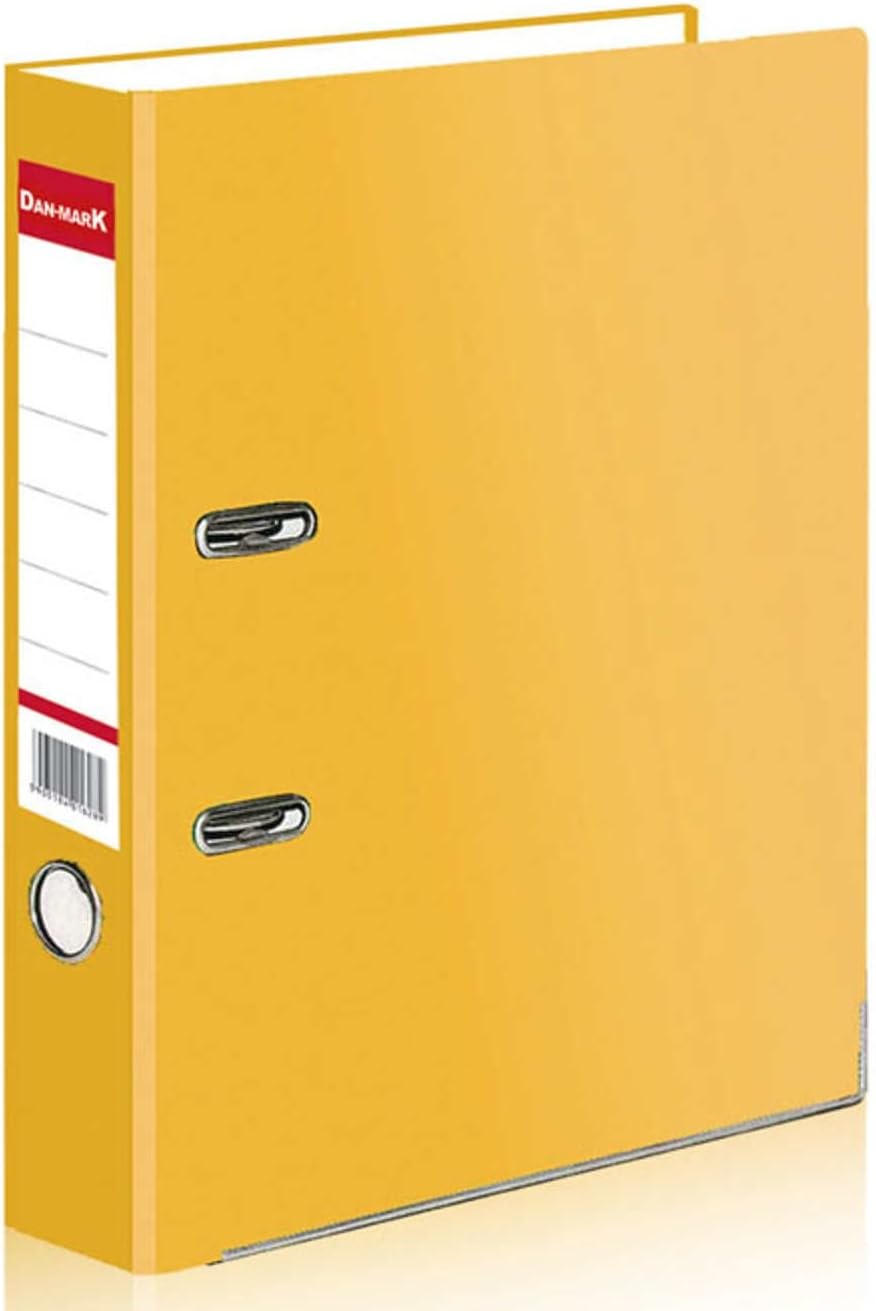 5 x Yellow A4 Matt Large 75mm Lever Arch Files Folders Stationery Metal