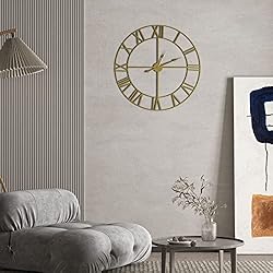 Large Modern Metal Wall Clocks Rustic Round Silent