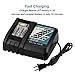 Battery Charger for Makita 18V, Fhybat Replacement DC18RC 14.4-18 Volt BL1815 BL1830 BL1840 DC1850 Lithium Ion Charger