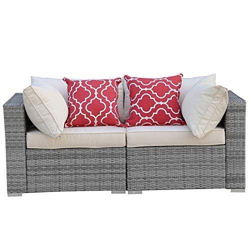Do4U 3-12 Pieces Set Outdoor Patio Furniture Sectional Conversation Set,All-Weather Wicker Ratta ...