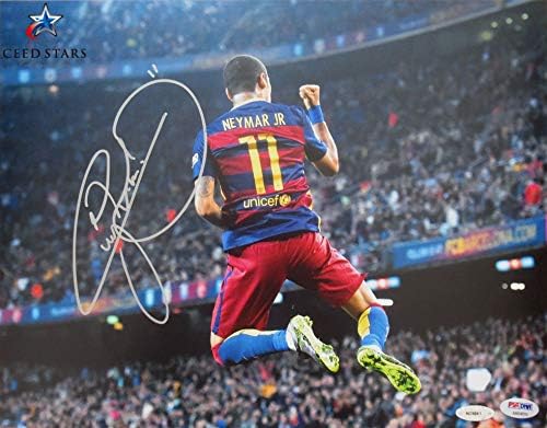 Amazon Co Jp ネイマール バルセロナ 時代 直筆 サイン 入り 11 14 ポスター Psadna社 筆跡鑑定 証明書 付き シードスターズ証明書付き Neymar Jr Autograph Poster ホビー 通販