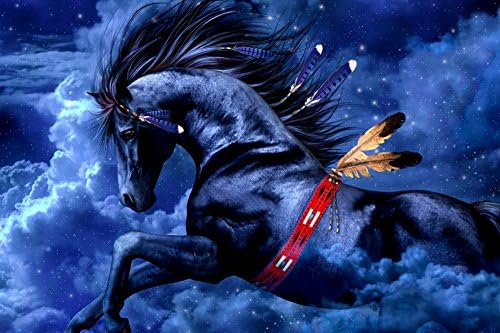 Collasaro FULL DRILL 5d Diamond Rhinestones Painting by Number Kits, Fairy Animals Series DIY Crystal Diamond Embroidery Kit Easy Paintings Pictures Arts Craft for Home Wall Decor (Far Cloud)