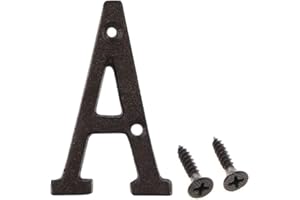 Betorcy 3 Inch Address Number, House Numbers for Outside, Cast Iron Metal Letter Garden Door Mailbox Decor with Screws, Black Letter A