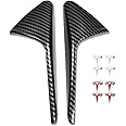 CoolKo Side Camera Turn Signal Covers Glossy Carbon Fiber Pattern Compatible with Tesla Model X S 3 Y (2 Covers & 8 Stickers)