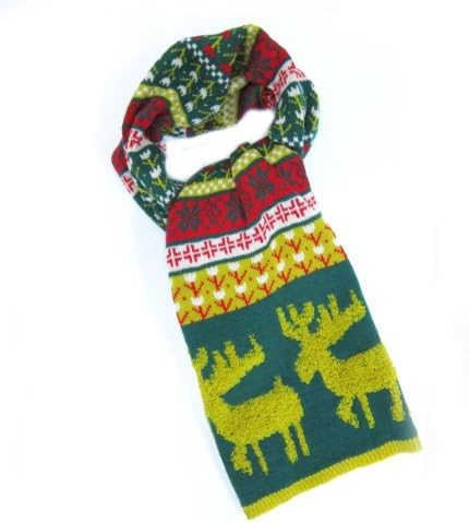 Extra Large Thick Winter Scarves for Women Scarf - Moose Pattern - Green