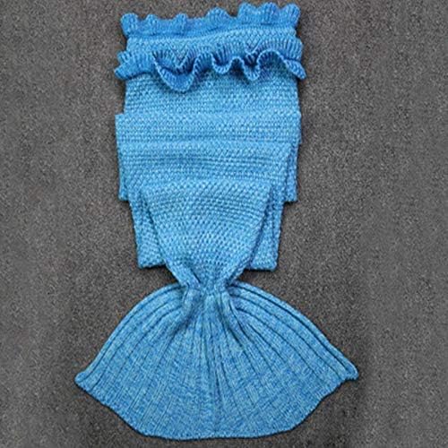 Lit Couvre - Kids Mermaid Blanket Acrylic Lace Knitted Tail Throw Bed Wrap Super Soft Sleeping - Ladder Stand Double Valentines Storage Outdoor Prime Girls Pins Latter Xlarge Xbox Headband