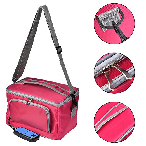 blue--net Electric Heating Insulation Lunch Boxes, Car Heatable Food Insulation Bag Portable Warmer Large Capacity Lunch Bag Outdoor Picnic Bag for Grocery/Camping/Car, 4000 ml