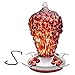 Best Home Products Hummingbird Feeder BLOWN GLASS, Wild Raspberry, 16 ounces