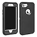 MAXCURY for iPhone 7 Case, iPhone 8 Case, Strong Durable Heavy Duty Shockproof Case for iPhone 7/8 (4.7 inch) with Built-in Screen Protector Without Belt Clip (Black)