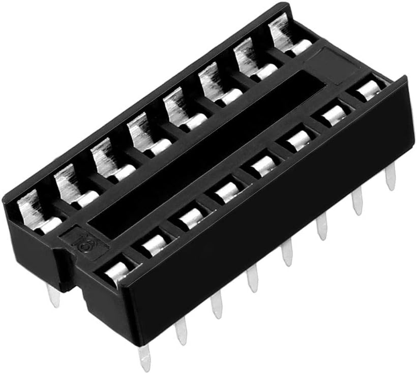 sourcing map 20pcs DIP IC Socket Adaptor Solder Type 16 Pin 2.54mm Pitch Dual