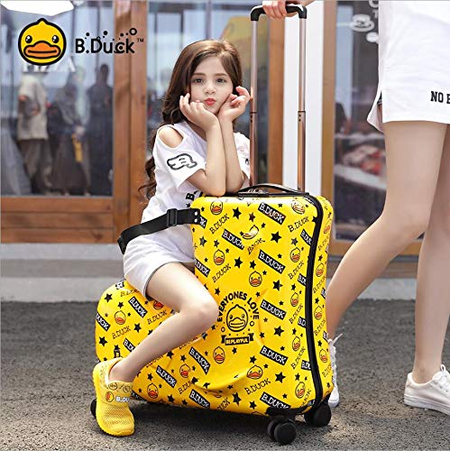 Portable-childrens-travel-thickening-trolley-caseUnisex-Travel-Tots-Kids-luggage-Yellow-duck-20