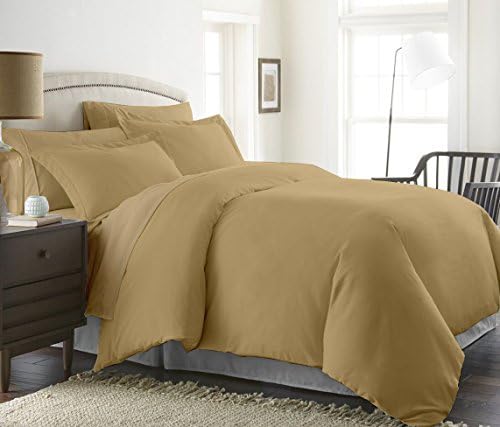 Bed Alter 3 Piece Duvet Cover Set with Zipper & Corner Ties 100% Egyptian Cotton 600 Thread Count Hypoallergenic (1 Duvet Cover 2 Pillow Shams) (Cal King/King, Taupe)