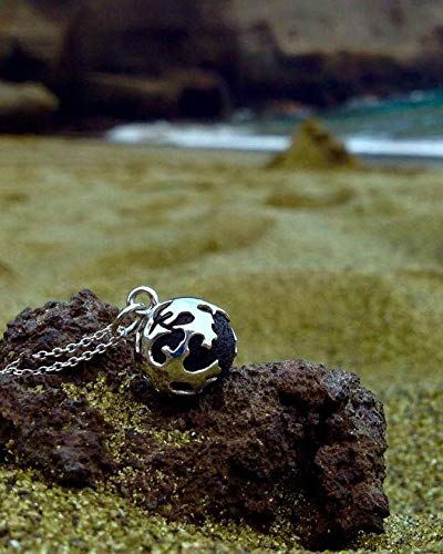 FOLD-Necklace-Medium-in-Lava-and-925-Sterling-Silver-necklace-handcrafted-in-Iceland-from-silver-and-lava