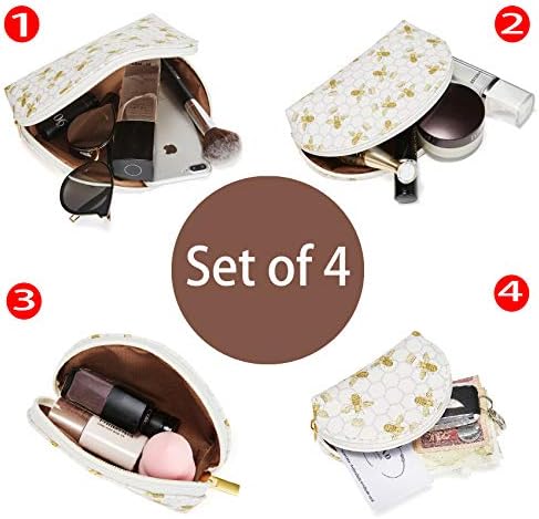 Small Makeup Bag for Purse Luxury Women Cosmetic Bags for Toiletry Travel including 4 Different Sizes Pouch (White) 3 Small Makeup Bag for Purse Luxury Women Cosmetic Bags for Toiletry Travel including 4 Different Sizes Pouch (White)