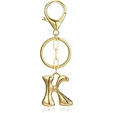Dubtnion Gold Bubble Initial Keychain for Women Bag Charms Letter A-Z Keychain Alphabet Handbags Purse Charms Accessories
