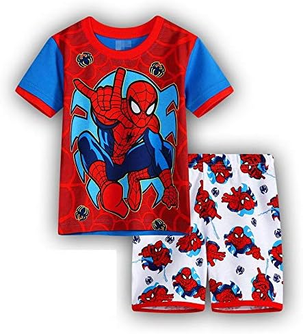 Fribro Superhero Sleepwear Sports Cotton PJS Spider-Manchildren's Boys Pajamas