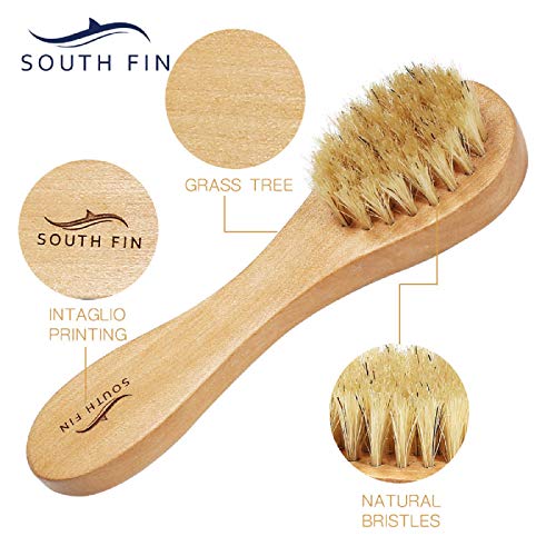 Putars Facial Brush Waterproof Facial Cleansing Brush for Gentle Exfoliation and Deep Scrubbing New Natural Bristle Dry Skin Exfoliation Brush Massager Face Brush Body Brush Face Brush