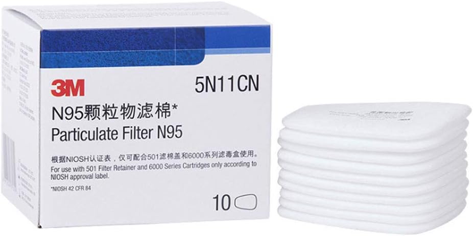 Cotton Filters for Respirator Dust Mask, Particulate Cotton Filter/cartridge Respirator Replace Accessories for Protect Breathing, Filter Cotton(5n11cn)