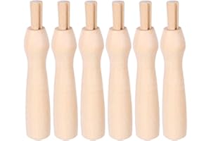 LUZEN 6Pcs Wooden Felting Needle Handles Poking Felting Needle Pen Punch Needle Holder Wool Felting Supplies for DIY Patchwork and Wool Felting Craft Supplies (Needle not Included)