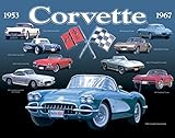 Corvette Collage Tin Sign 15 x 12in