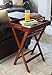 BirdRock Home Wooden Tray Table - Removable Food Drink Snack Serving Tray - Indoor Outdoor TV Side Table - 28 Inch - Antique Walnut (Dark Brown) Finish