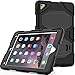 iPad 5th/6th Generation Case, iPad 9.7 2018/2017 Case, Angelan Heavy Duty Three Layer Ultra Hybrid Silicone+Hard PC Bumper Full-Body Protective Case Cover with Kickstand for New iPad 9.7 Inch,Black