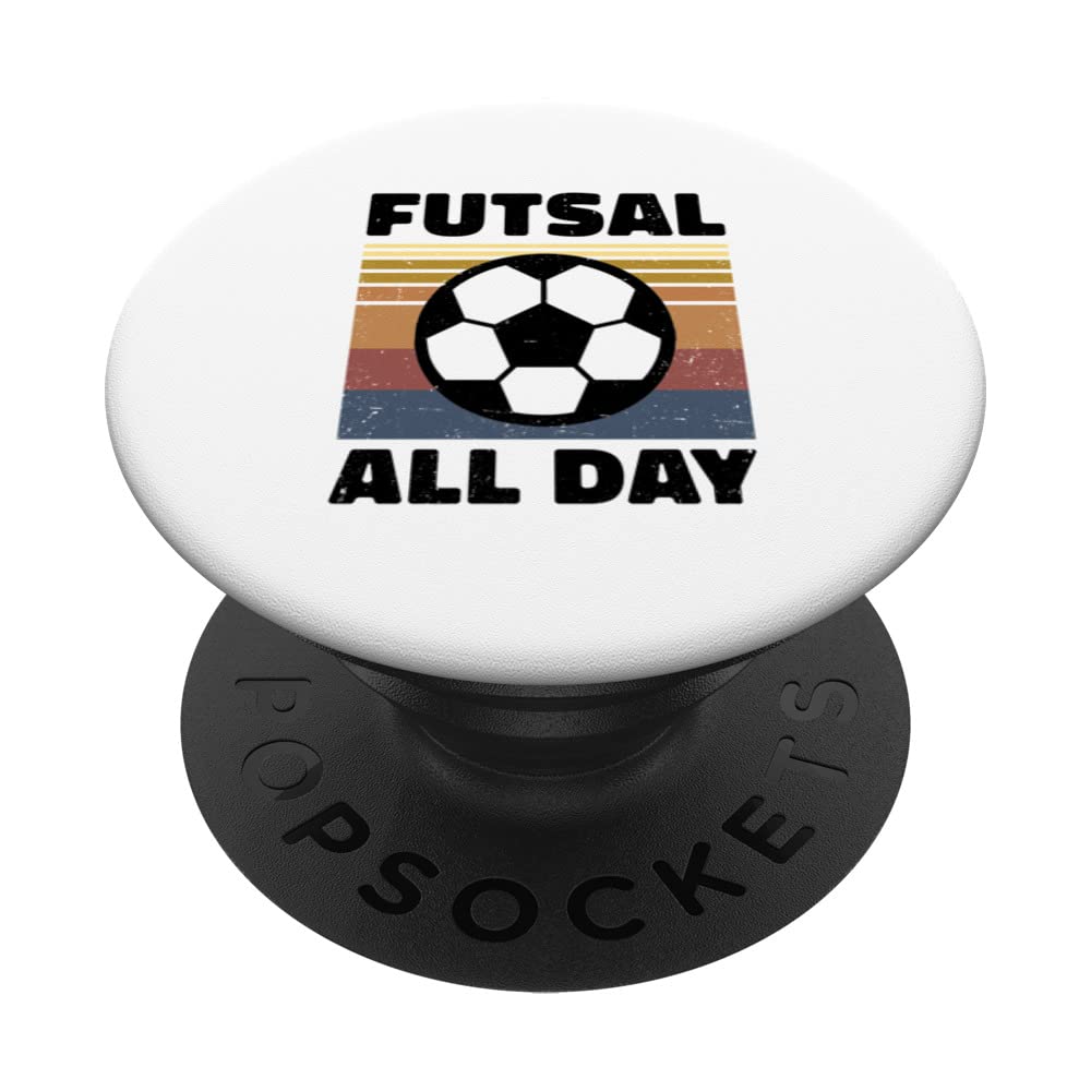 Futsal All Day Graphic Indoor Soccer Player Football Player PopSockets Swappable PopGrip