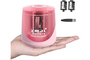 ZMOL Battery Powered Electric Pencil Sharpener,Small Battery Operated Pencil Sharpeners Portable,Fast Sharpen, Suitable for No.2/Colored Pencils(6-8mm), School/Classroom/Office/Home