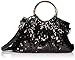 MG Collection Sequin Patent Evening Purse, Black