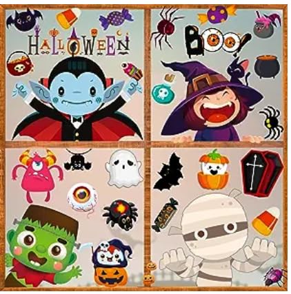 RMMD Halloween Window Stickers - 10 Sheet Halloween Window Decorations Cute Window Clings for Kids Hallowe'en Windows Stickers for Glass Hallowe'en Windows Decals Decorations Party Favors Supplies — image 1