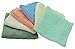 EcoSol Designs 10-Inch-by-10-Inch Reusable Organic Bamboo Washcloths - Ivory Grey / Sage Blue Green Yellow Orange (Pack of 6)