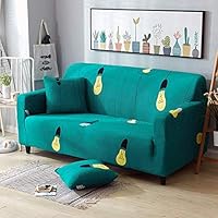 WENDONG Bulb Print Green Sofa Cover High Stretch Jacquard Sofa Cover Stylish Furniture Protector Machine Washable/Skid Resistance Spandex Sofa Slipcover,1 Seater