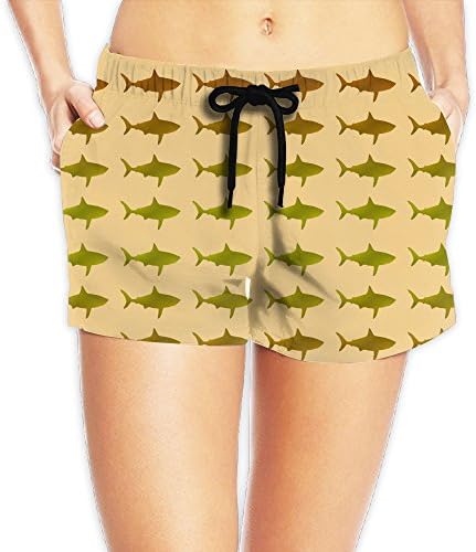 Golden Shark Life Women's Fashion Surfing Boardshort Beach Shorts S