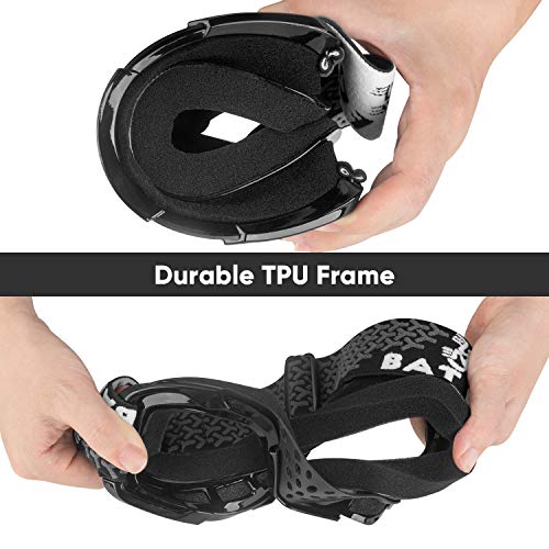 BATFOX Motorcycle Goggles Dirt Bike ATV Motocross Safety ATV Tactical Riding Motorbike Glasses Goggles for Men Women Youth Fit Over Glasses UV400 Protection Detachable Lens with Nose Guard (colorful)