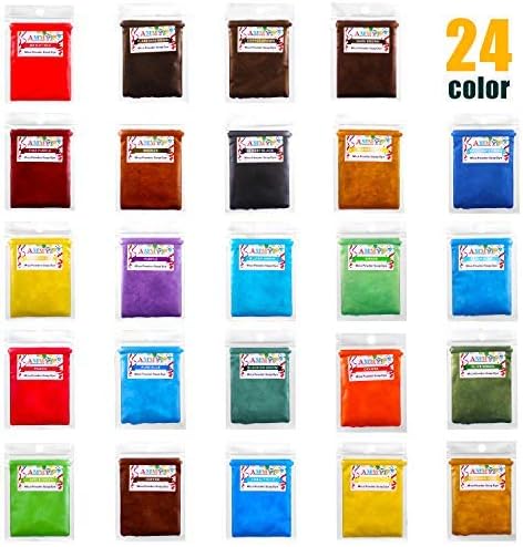 Mica Powder Soap Making Dye - Powdered Pigments Set - Soap Making Dye - 24 Coloring - Hand Soap Making Supplies Resin Dye Mica Powder Organic for Soap Molds Bath Bomb Dye Colorant - Makeup Dye